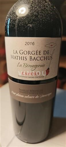 Sud-Ovest Cahors La Gorgée de Mathis Bacchus La Bérangeraie 2018