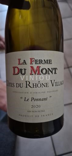 Rhône-dalen Côtes-du-Rhône-Villages La Ferme du Mont Le Ponnant 2020
