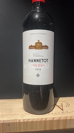 Vin Rouge sec Château Hannetot 2013 France Bordeaux Pessac-Léognan AOC