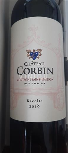 Bordeaux Montagne-saint-émilion Château Corbin 2018