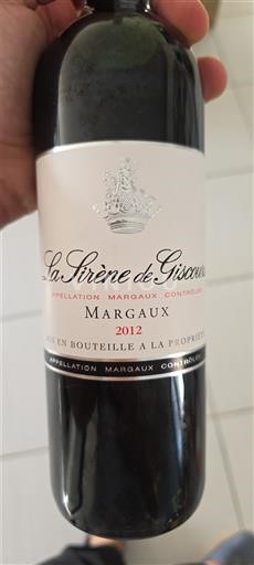 Burdeos Margaux Château Giscours La Sirène de Giscours 2012