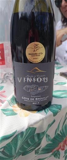 Vin Rouge sec Empreinte Chanrion 2017 France Beaujolais Côte-de-brouilly AOC