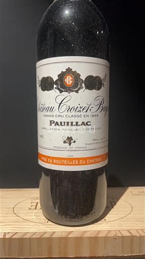 Vin Rouge sec Château Croizet-Bages 1996 France Bordeaux Pauillac AOC Grand Cru