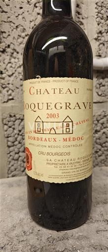 Bordeaux Médoc Château Roquegrave 2003