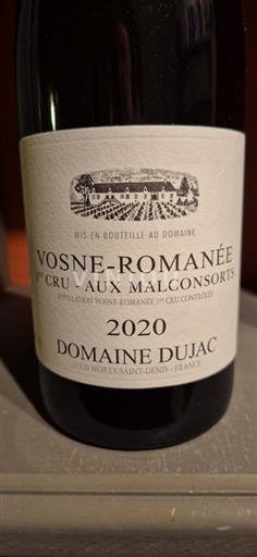 Bourgogne Vosne-Romanée Premier Cru Domaine Dujac Aux Malconsorts 2020