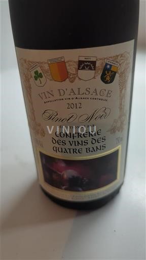 Alsace Unspecified Confrérie des Vins des Quatre Bans 2012