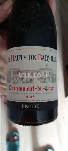 Rhônedalen Châteauneuf-du-Pape Brotte Les Hauts de Barville 2018