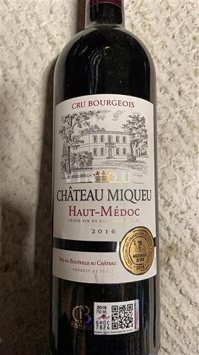Bordeaux Haut-Médoc Cru Bourgeois Château Miqueu 2016