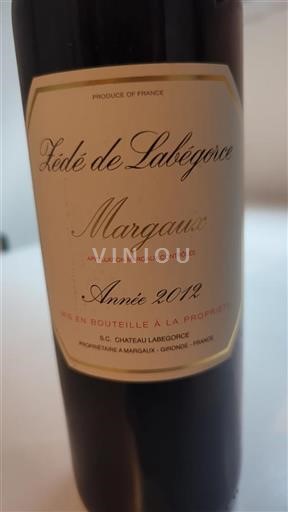 Bordeaux Margaux Zédé de Labégorce 2012