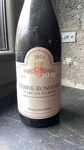 Vin Rouge sec Les Suchots Richard Manière 2011 France Bourgogne Vosne-romanée AOC Premier Cru