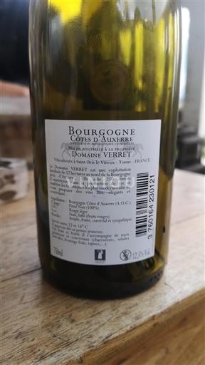 Burgundy Burgundy Côtes d'Auxerre Domaine Verret 2021