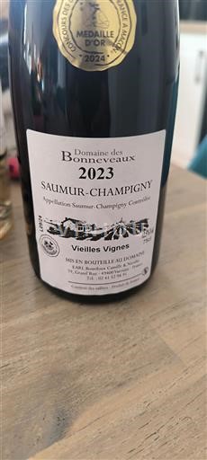 Vin Rouge sec Vieilles Vignes Domaine Des Bonnevaux 2023 France Vallée de la Loire Saumur-champigny AOC