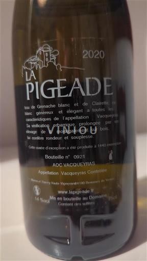Rhônevallei Vacqueyras La Pigeade 2020