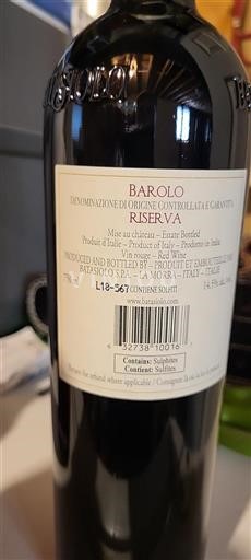 Vin Rouge sec Riserva Batlasiolo 2015 Italie Piémont Barolo DOC