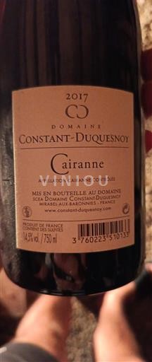 Valle del Ródano Cairanne Domaine Constant-Duquesnoy 2017