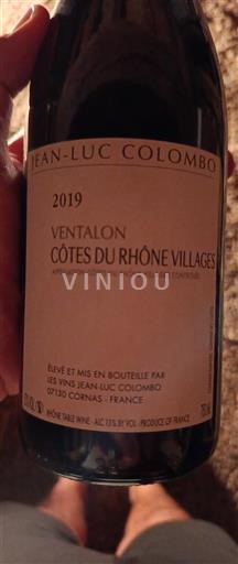 Valle del Rodano Côtes-du-rhône-villages Jean-Luc Colombo Ventalon 2019