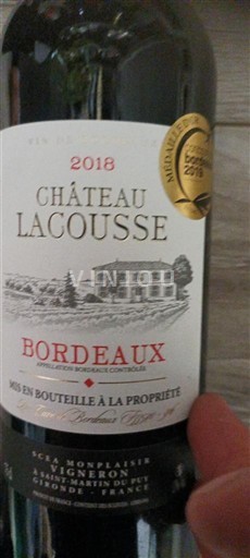 Bordeaux Château Lacousse 2018