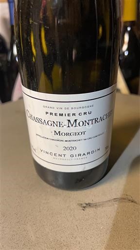 Borgoña Chassagne-Montrachet Premier Cru Vincent Girardin Morgeot 2020