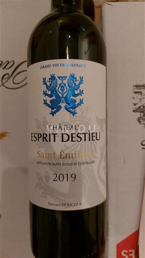 Bordeaux Saint-Émilion Château Esprit Destieu 2019