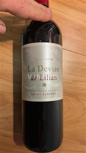 Bordeaux Saint-Estèphe La Devise de Lilian 2016