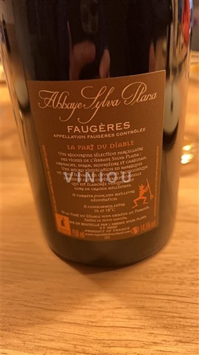 Verërat Rouge sec La Part du Diable Abbaye Sylva Plana 2022 Francë Languedok Faugères AOC