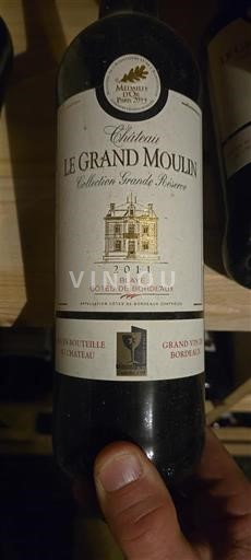 Bordeaux Blaye-Côtes-de-Bordeaux Château Le Grand Moulin Collection Grande Réserve 2011