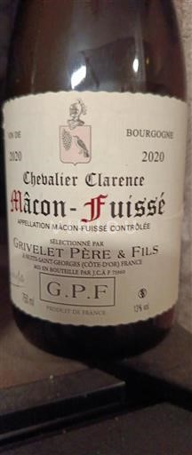 Bourgogne Mâcon och Mâcon-Villages Grivelet Père & Fils Chevalier Clarence 2020