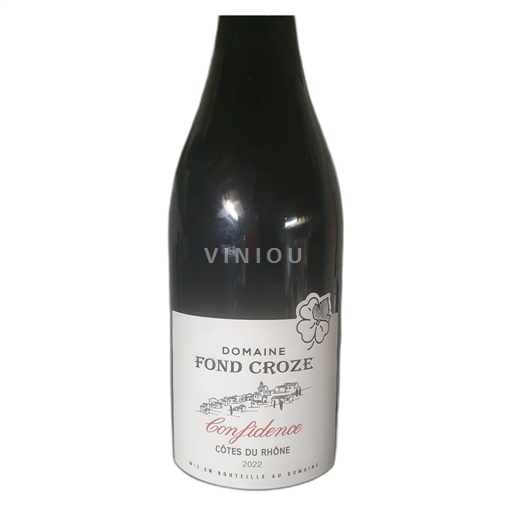Vin Rouge sec Confidence Fond Croze 2022 France Vallée du Rhône Côtes-du-rhône AOC