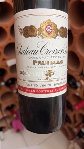 Vin Rouge sec Château Croizet-Bages 2001 France Bordeaux Pauillac AOC