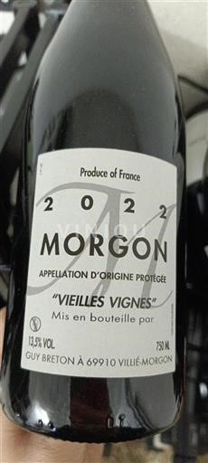 Beaujolais Morgon Guy Breton Vieilles Vignes 2022