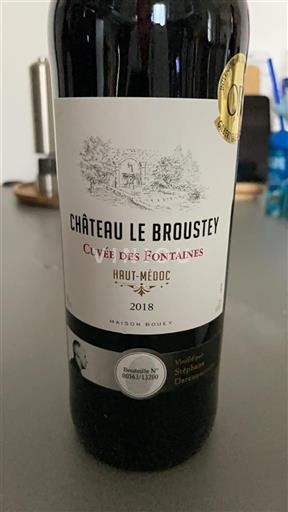 Bordeaux Haut-Médoc Château Le Broustey des Fontaines 2018