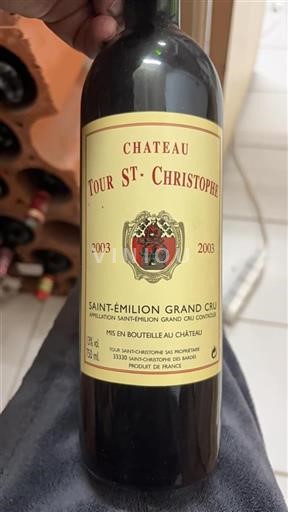Bordéus Saint-Émilion Grand Cru Château Tour St-Christophe 2003