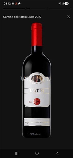 Basilicata Wines Aglianico del Vulture Cantine del Notaio L'Atto 2022