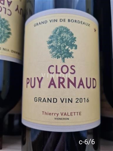 Bordeaux Castillon-côtes-de-bordeaux Clos Puy Arnaud 2016