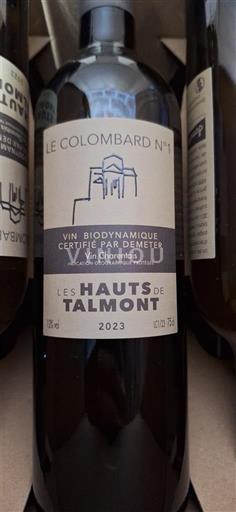 Akvitania dhe Sharenta Charentais Les Hauts de Talmont Le Colombard N°1 2023