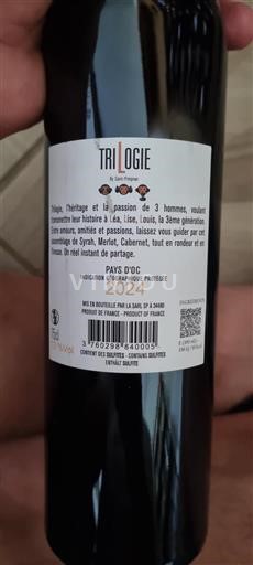 Vin Rouge sec Trilogie Saint-Preignan 2024 France Languedoc et Roussillon Pays d'oc IGP