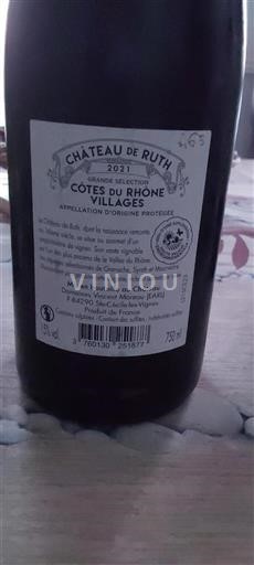 Thung lũng Rhône Côtes-du-rhône-villages Château Ruth Grande Sélection 2021