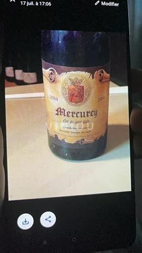 Bourgogne Mercurey Domaine Georges Bernard Clos du pont latin 2004