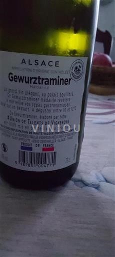 Alsácia Union de Talents de Vignerons Gewurztraminer 2020