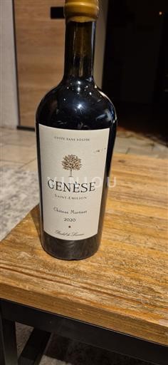 Vin Rouge sec Genèse Château Martinet 2020 France Bordeaux Saint-Émilion AOC