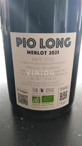 Languedoc in Roussillon Pays d'Oc Pio Long 2023