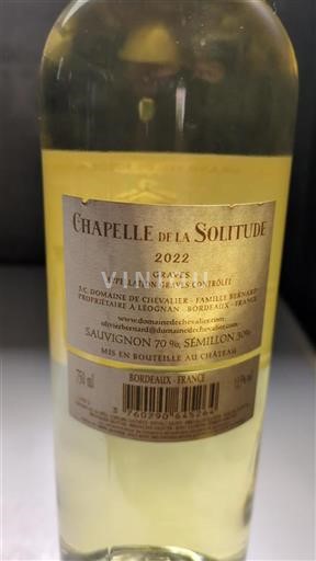 Bordeaux Graves Domaine Chevalier Chapelle de la Solitude 2022