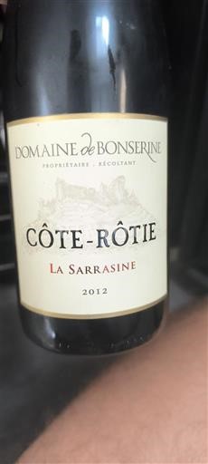 Vale do Ródano Côte-rôtie Domaine Bonserine La Sarrasine 2012