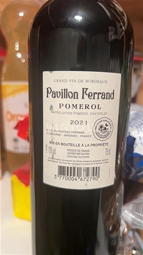 Bordeaux Pomerol Pavillon Ferrand 2021