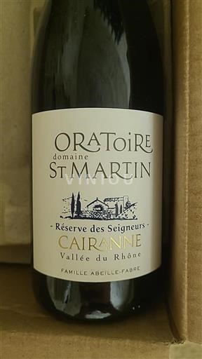 Rhônetal Cairanne Domaine Oratoire Saint Martin Réserve des Seigneurs Ohne Jahrgang