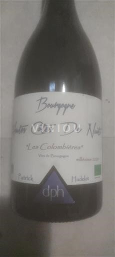 Bourgogne Hautes Côtes de nuits Patrick Hudelot Les Colombières 2020