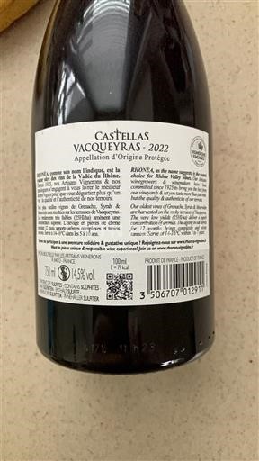 Rhône Valley Vacqueyras Castellas 2022