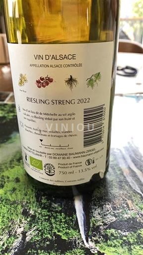 Alsace Grand Cru Domaine Baumann-Zirgel Riesling Streng 2022