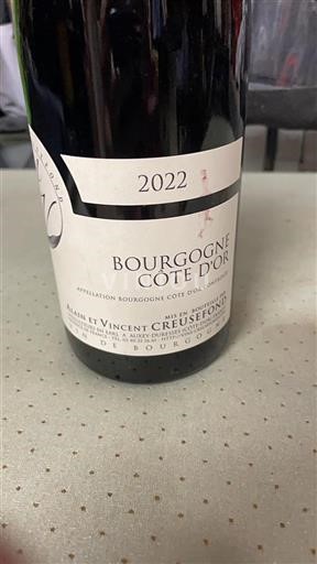 Vin Rouge sec Alain et Vincent Créusefond 2022 France Bourgogne Bourgogne Côte d'Or AOC