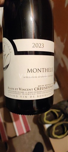 Burgundy Monthélie Alain et Vincent Creusefond 2023